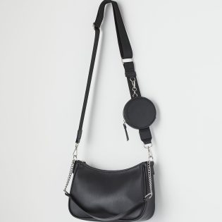 Women black solid hobo